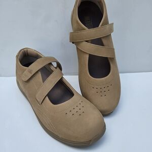 Drew Brown Nubuck Leather Mary Jane P221 Orthopedic Therapeutic Shoes 10 W Beige